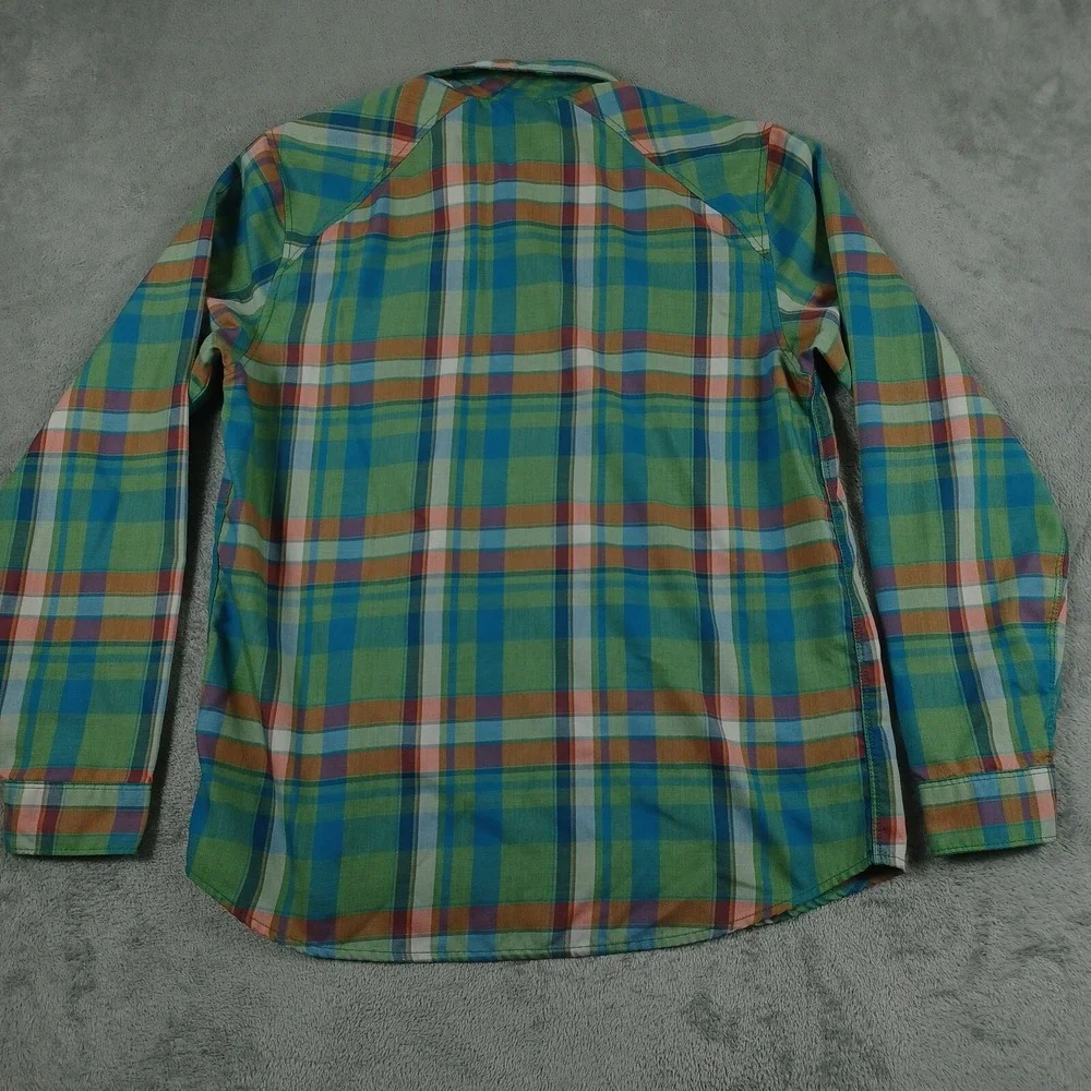 The North Face Shirt Mens Medium Green‎ Plaid Outdoor Pocket Button Up